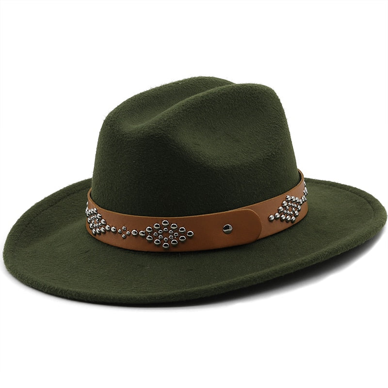LUYI Fedora Hat in Army Green