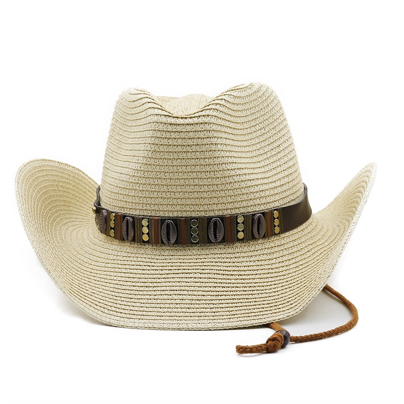 KHOSROW Men's Straw Cowboy Hat