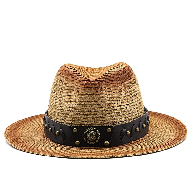 MARCUS Men's Straw Fedora Hat in Khaki