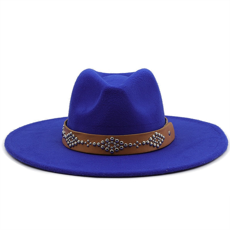 RICHARD Men's Felt Fedora Hat in Blue