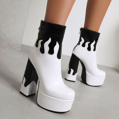 ELAXI High Heel Platform Ankle Boots