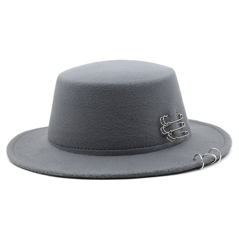 REILYNN Fedora Hat in Gray