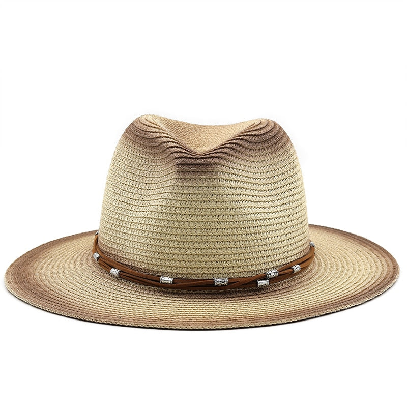 TEVY Fedora Hat in Beige/Brown