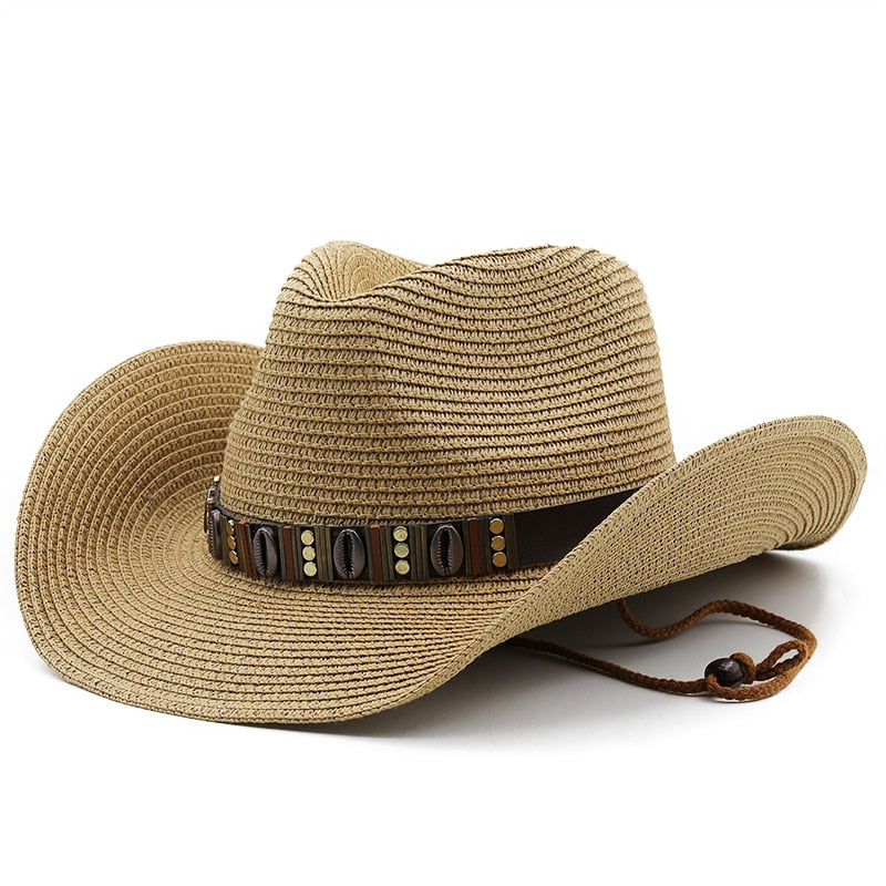 KHOSROW Men's Straw Cowboy Hat