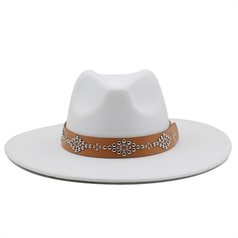 RICHARD Men's Felt Fedora Hat in White
