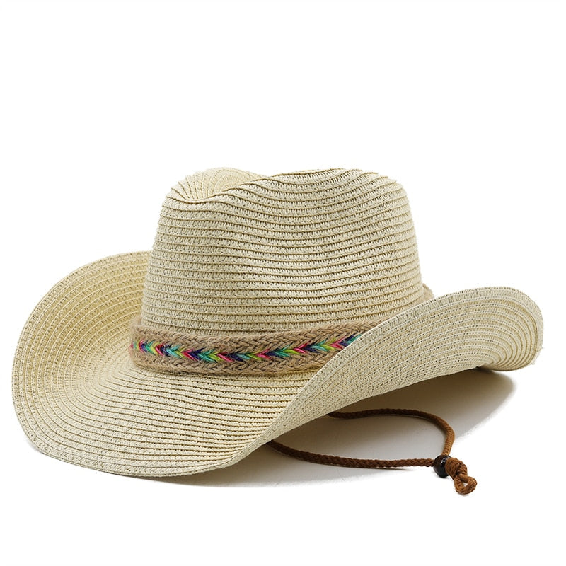 CASIMIR Men's Straw Cowboy Hat in Beige