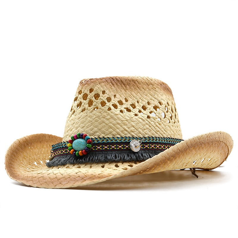 LEORA Cowboy Hat in Beige/Khaki