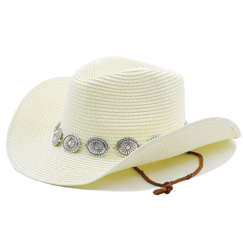 ERIK Men's Straw Cowboy Hat in Off-White