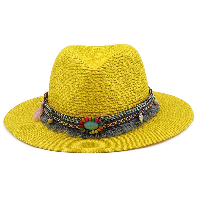LEONA Panama Hat in Yellow