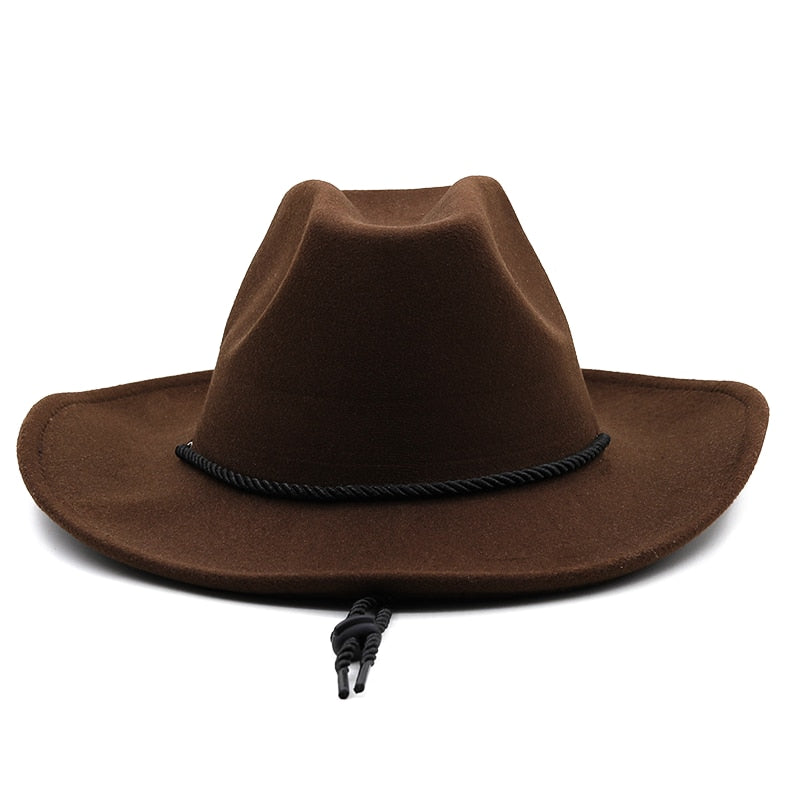 LEONIDAS Men's Felt Cowboy Hat in Brown