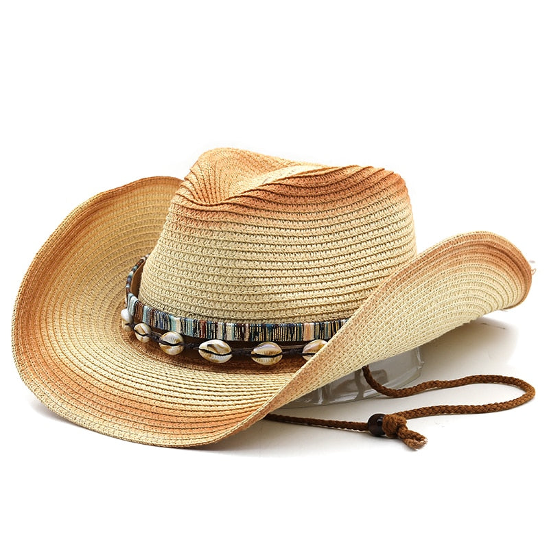 SHAPUR Men's Straw Cowboy Hat