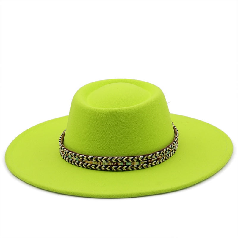 REBA Fedora Hat in Neon Green