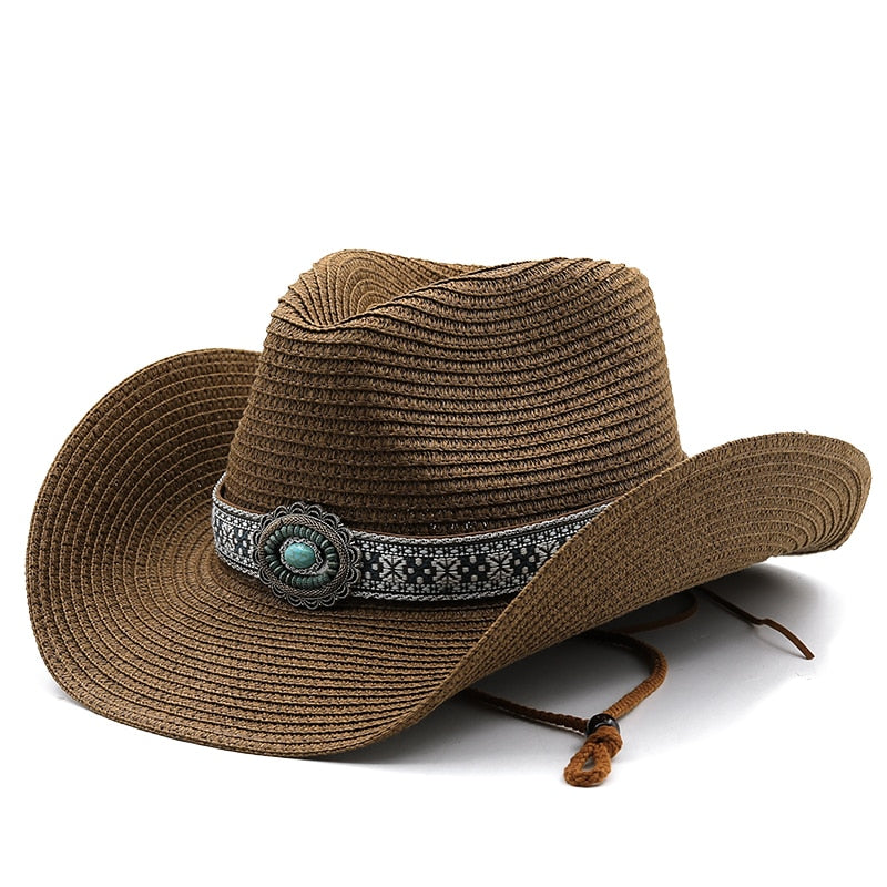 THEODORIC Men's Straw Cowboy Hat