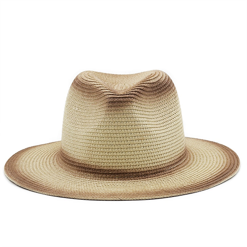 HIERO Men's Straw Panama Hat in Beige/Brown