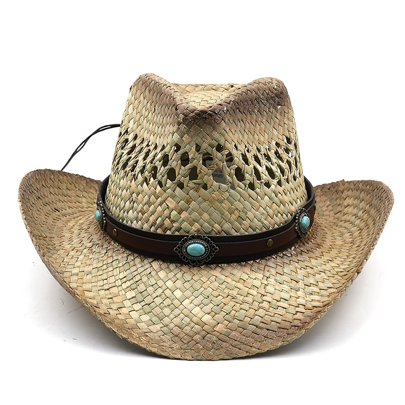 MANUEL Men's Straw Cowboy Hat in Beige/Brown