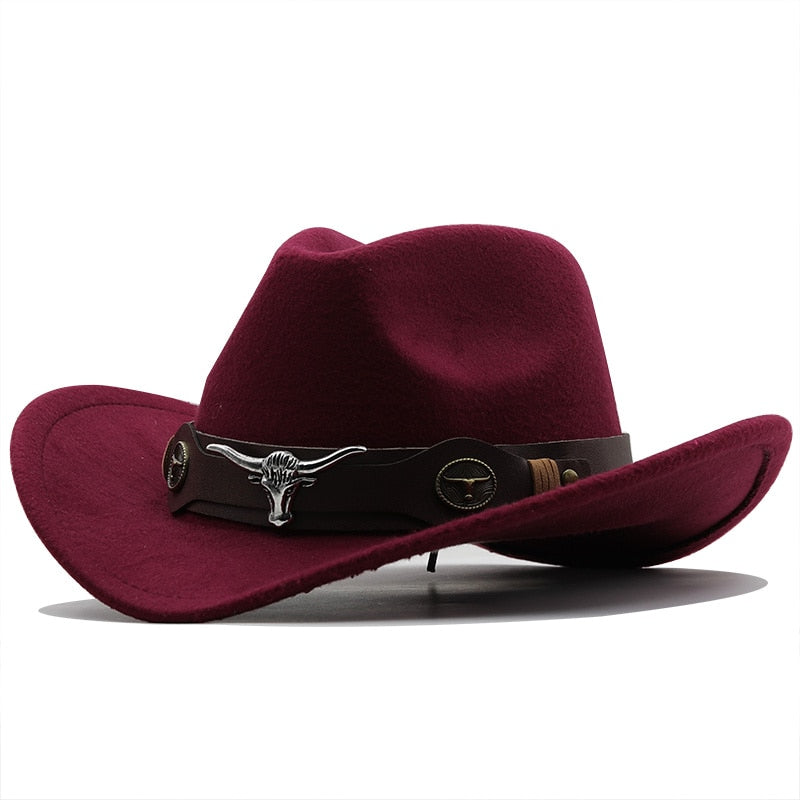 ATHELSTAN Men's Felt Cowboy Hat in Wine