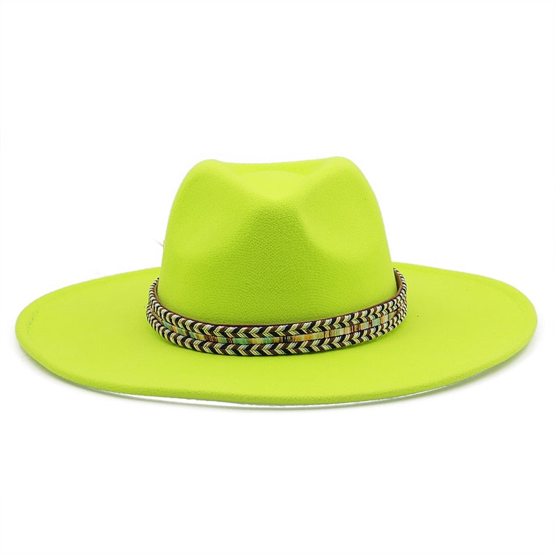 SLOANE Fedora Hat in Neon Green