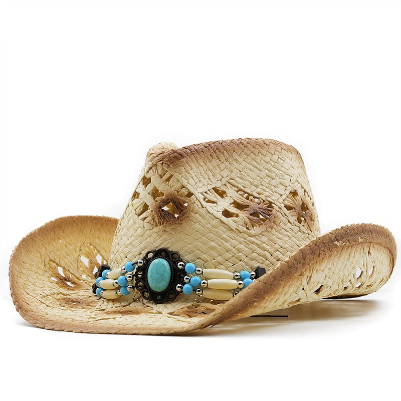 AVIE Cowboy Hat in Beige/Khaki