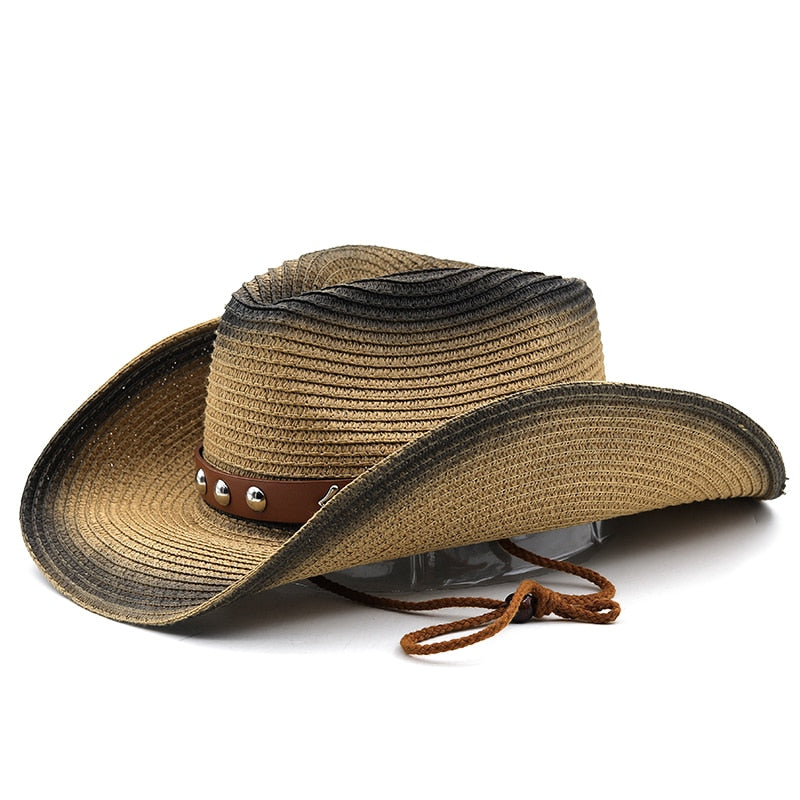 ARDASHIR Men's Straw Cowboy Hat
