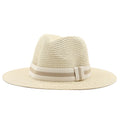 XERXES Men's Straw Fedora Hat in Beige