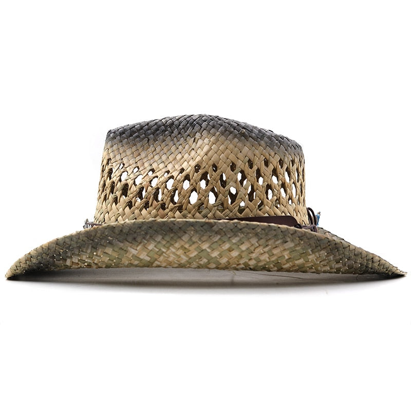 SWEYN Men's Straw Cowboy Hat