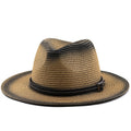 KHUFU Men's Straw Panama Hat in Khaki/Black