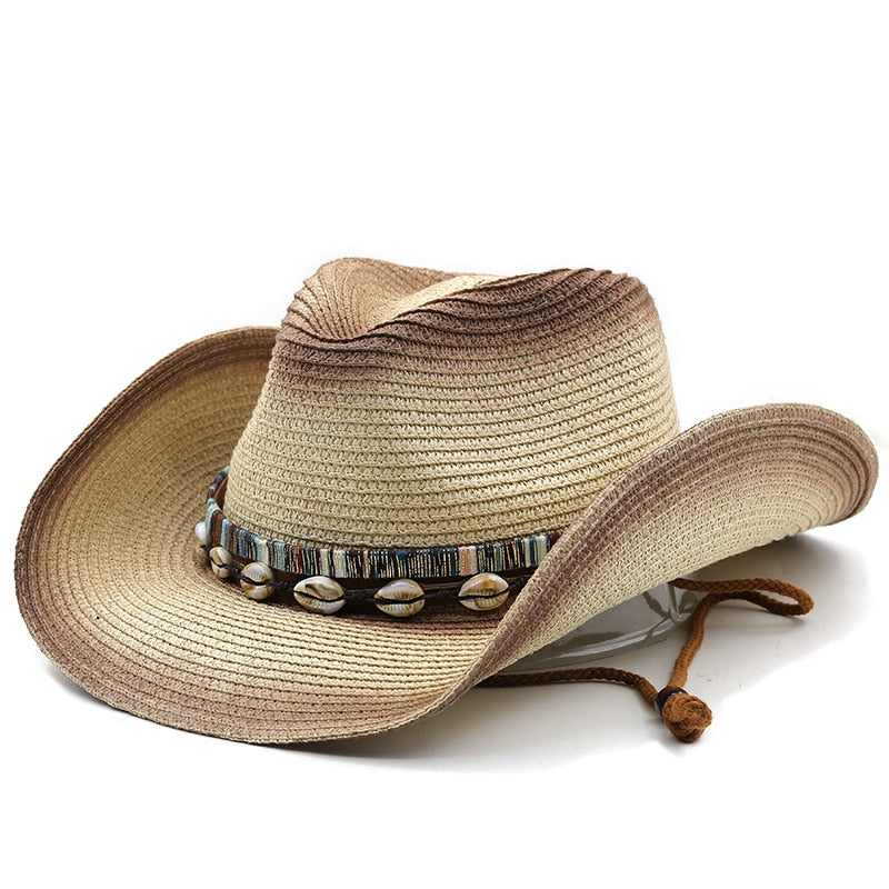 SHAPUR Men's Straw Cowboy Hat