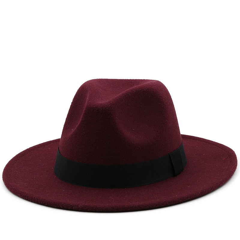 GUSTAV Men's Felt Fedora Hat in Wine Red
