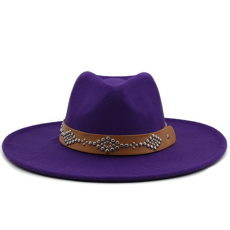 RICHARD Men's Felt Fedora Hat in Purple