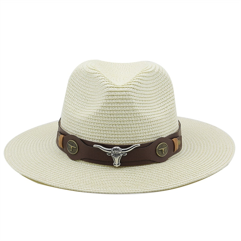 SELEUCUS Men's Straw Panama Hat in Off-White