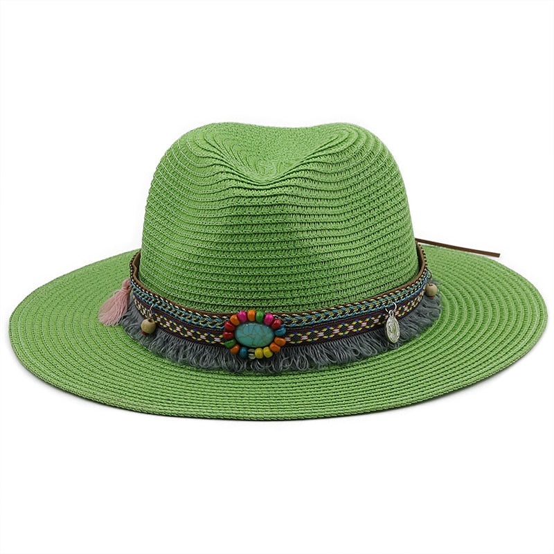 LEONA Panama Hat in Green