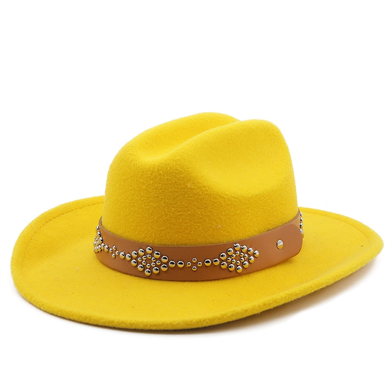 LUYI Fedora Hat in Yellow