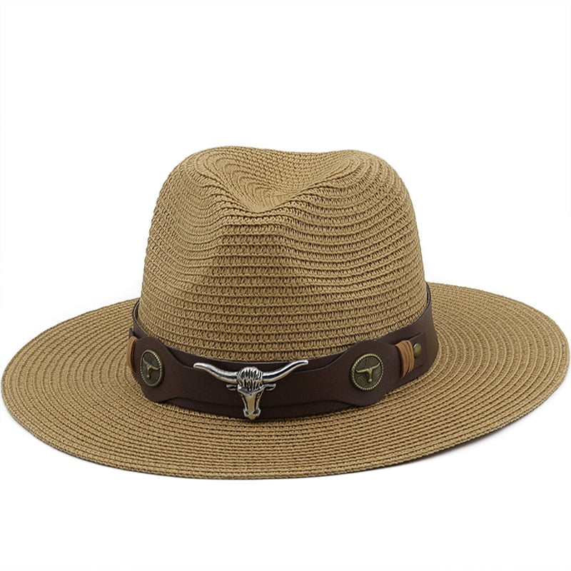SELEUCUS Men's Straw Panama Hat in Khaki
