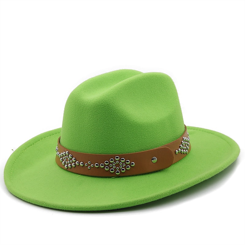 LUYI Fedora Hat in Light Green