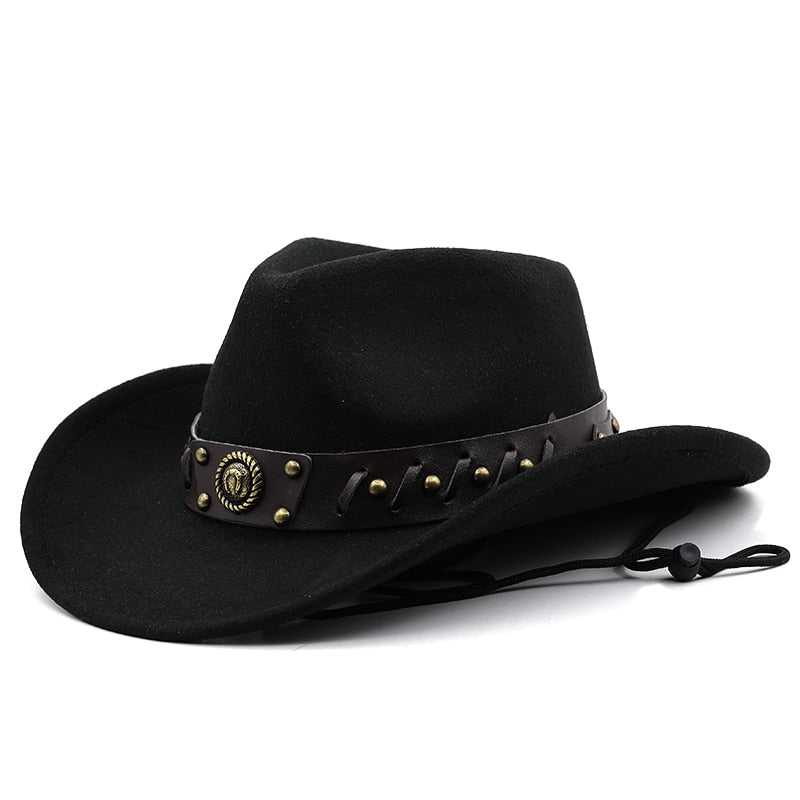 WENCESLAS Men's Felt Cowboy Hat in Black