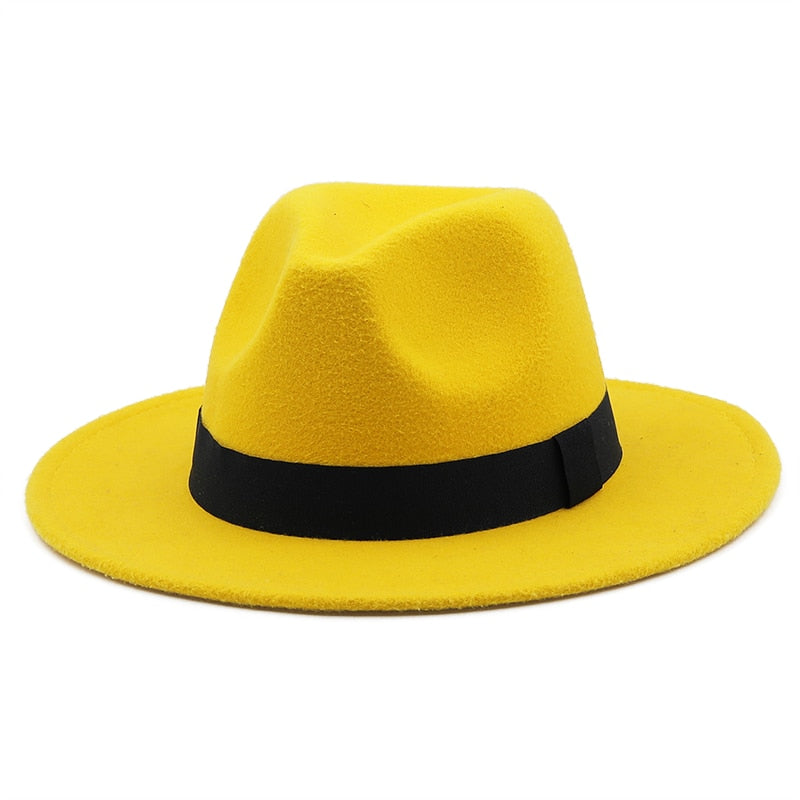 GUSTAV Men's Felt Fedora Hat in Yellow