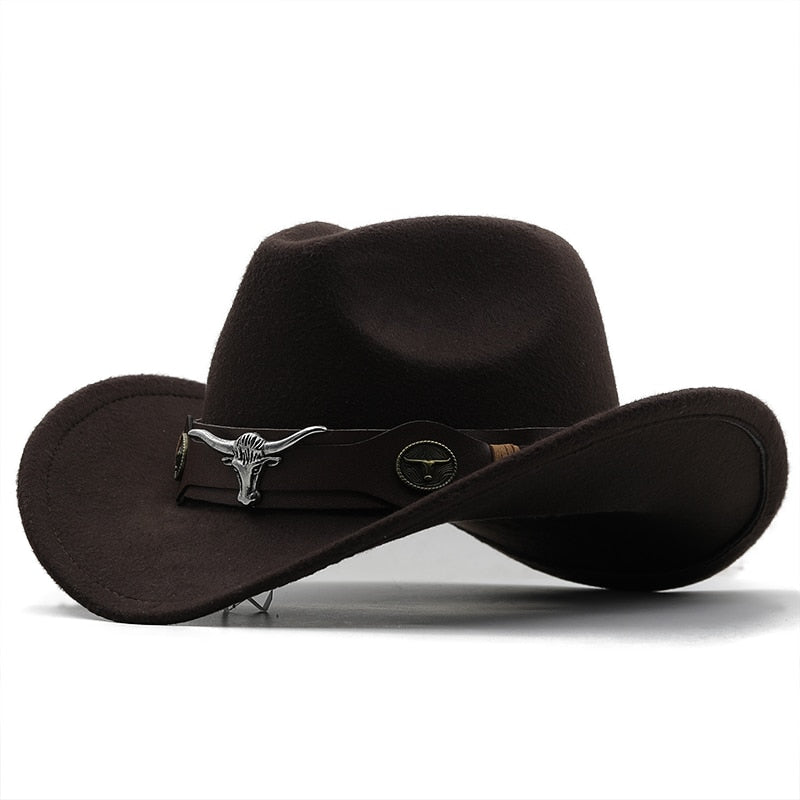 TOMISLAV Men's Felt Cowboy Hat in Dark Brown