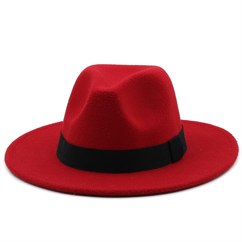 GUSTAV Men's Felt Fedora Hat in Red