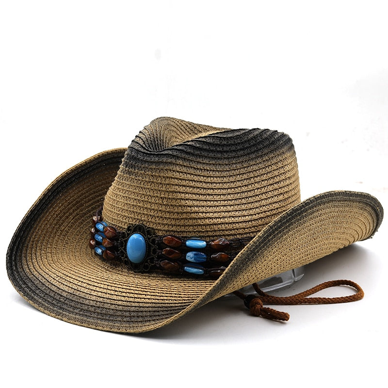 RAELLA Cowboy Hat in Khaki/Black