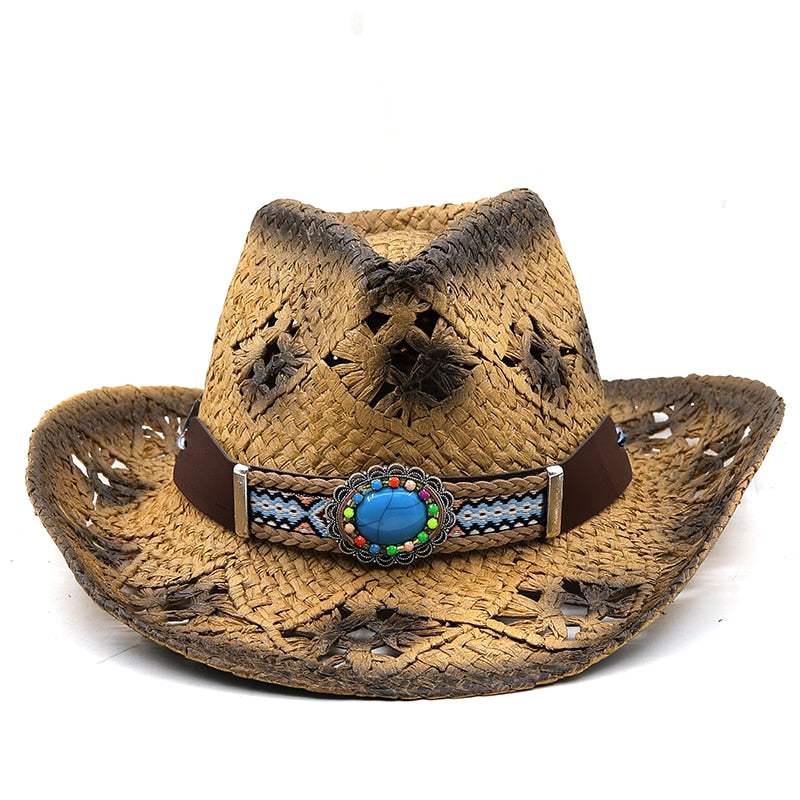 MARLEY Cowboy Hat in Khaki/Black