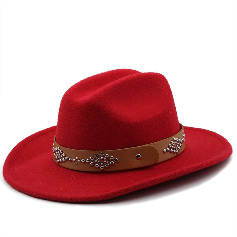 LUYI Fedora Hat in Red