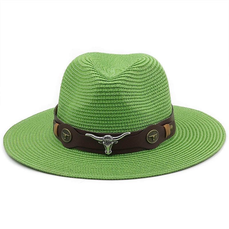 SELEUCUS Men's Straw Panama Hat in Green