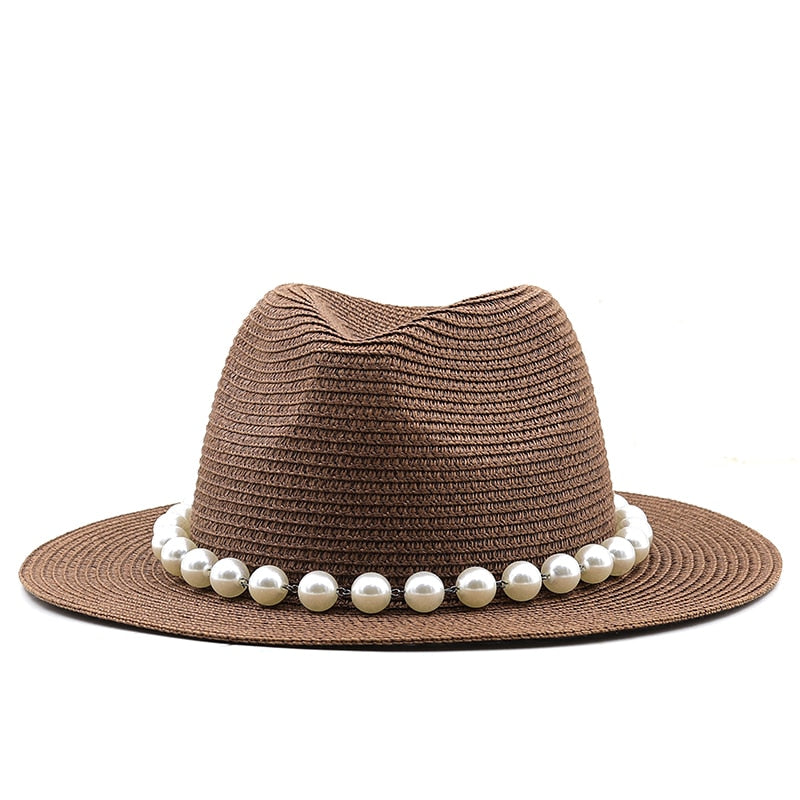 ROSHINE Panama Hat in Brown