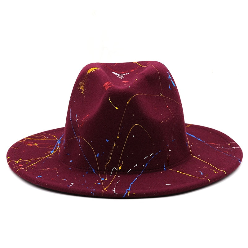 RAYANA Fedora Hat in Wine Red