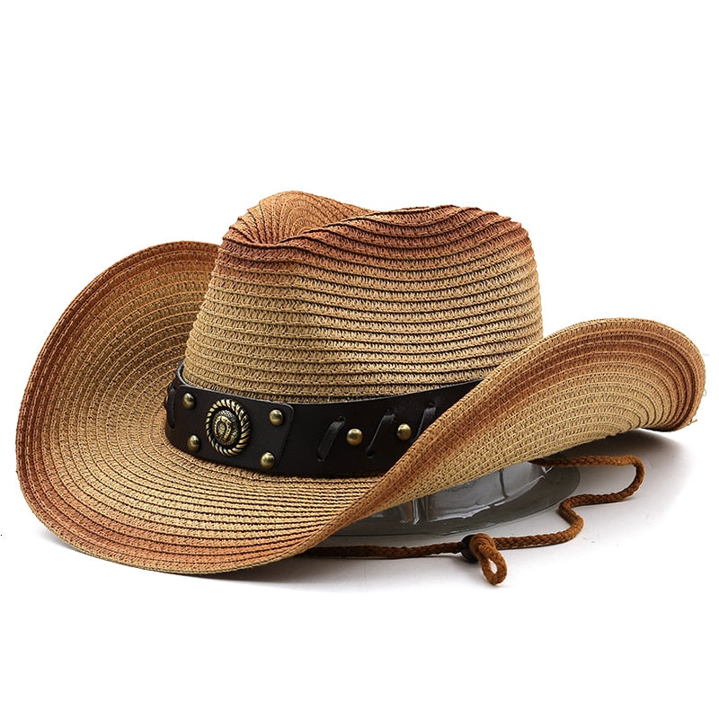 IVAR Men's Straw Cowboy Hat