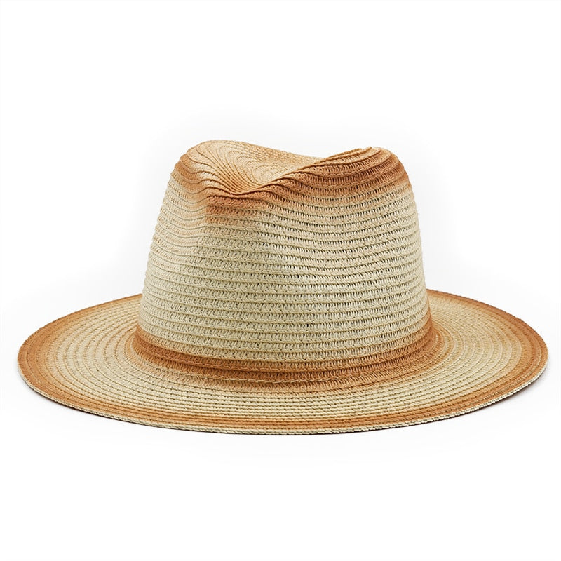 HIERO Men's Straw Panama Hat in Beige/Caramel