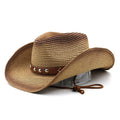 ARDASHIR Men's Straw Cowboy Hat in Khaki/Brown