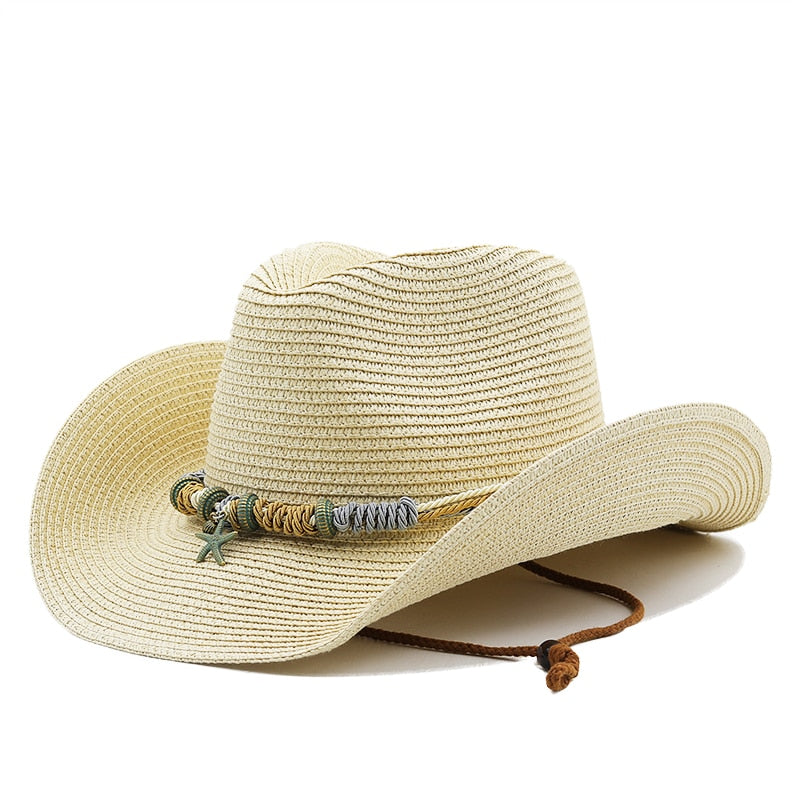 VITTORIO Men's Straw Cowboy Hat