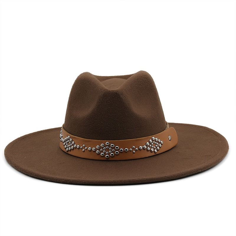 RICHARD Men's Felt Fedora Hat in Brown
