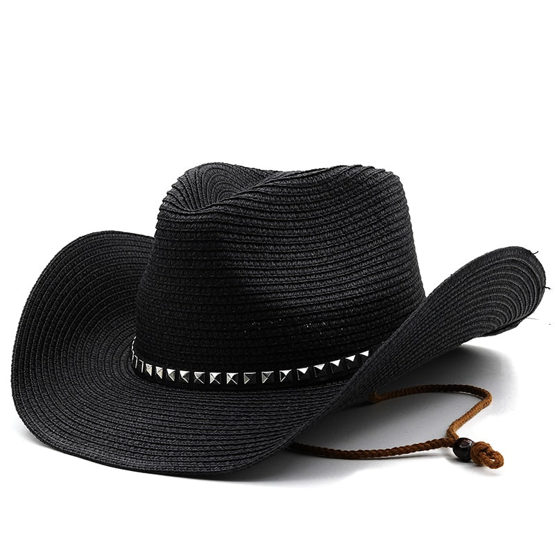 ALFONSO Men's Straw Cowboy Hat